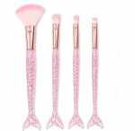 Brochas para maquillaje x4 COLA DE SIRENA GLITTER HZS6030 - Imagen 4