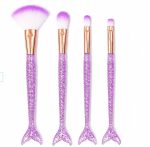 Brochas para maquillaje x4 COLA DE SIRENA GLITTER HZS6030 - Imagen 2